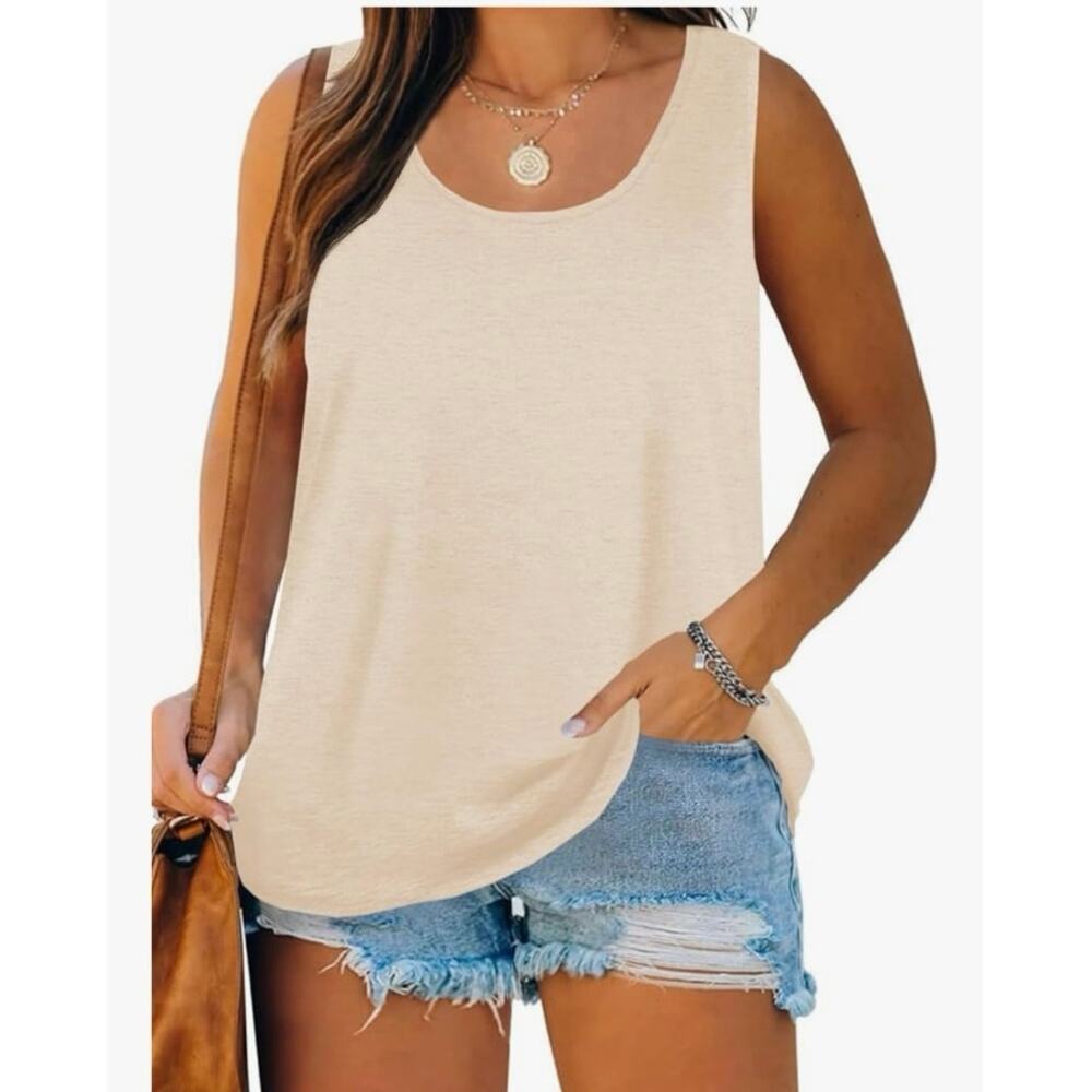 Haloumoning Plus Size 3X Tank Top Summer Sleeveless Scoop Neck Casual Stretch